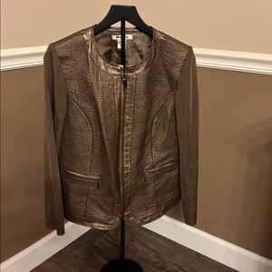 Nygard Collection leather Brown Geometric Blazer